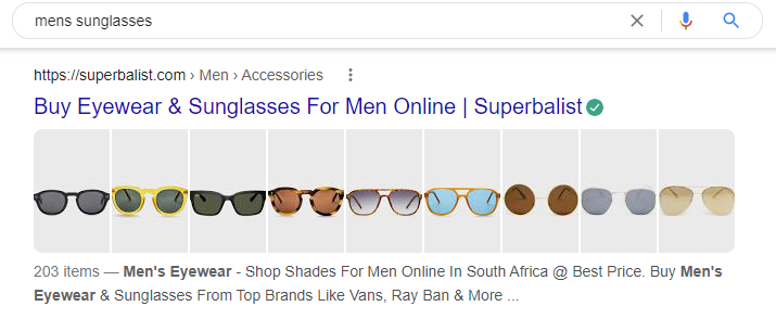 kacamata hitam pria di pencarian google